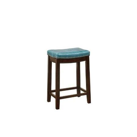 LINON HOME DCOR Claridge Blue Counter Stool 55815BLU01U